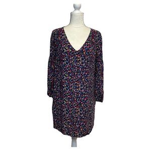 Gap Long Sleeve Floral V-Neck Dress Size Medium